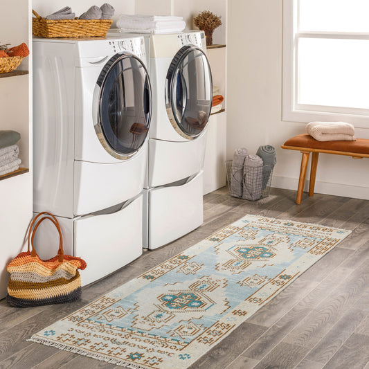 Alfombra de corredor hecha a mano Anadolu AAU-2300 de 8 pies