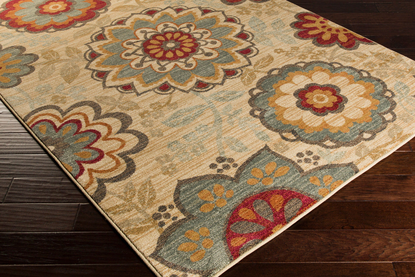 Alfombra decorativa tejida a máquina Arabesque ABS-3015 de 2' x 3'
