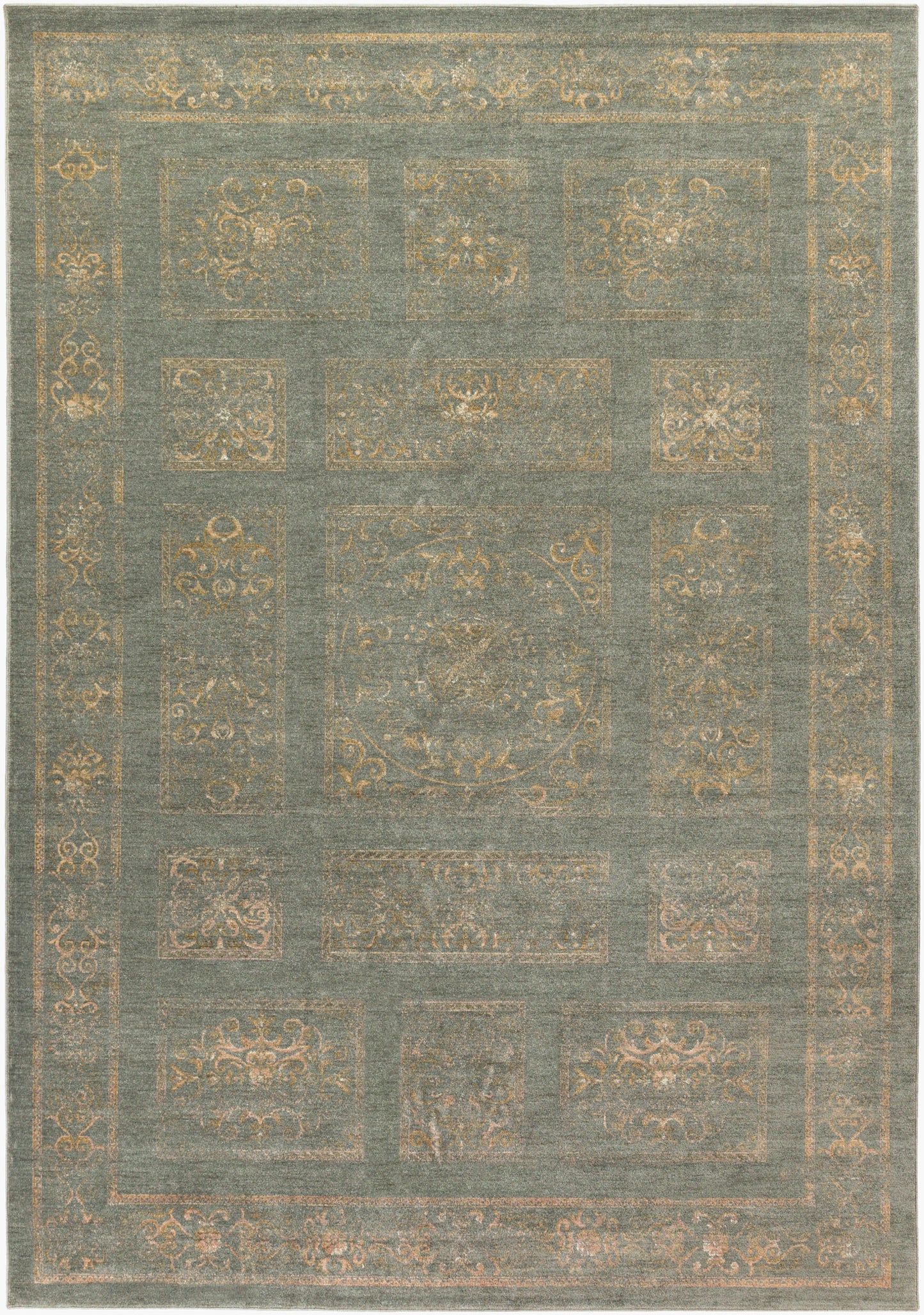 Alfombra tejida a máquina Arabesque ABS-3044 de 2,7 x 3,6 m
