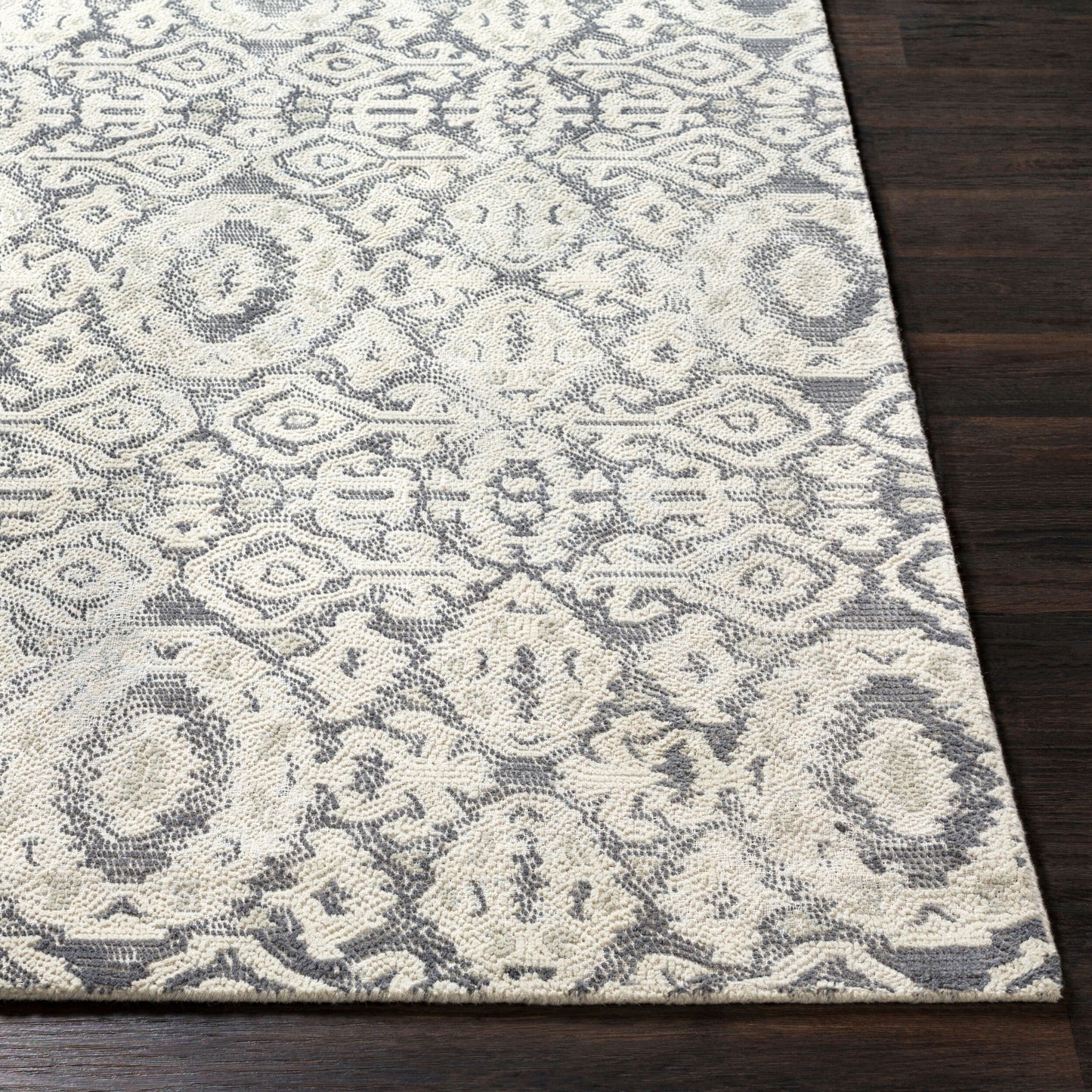 Alfombra decorativa de lana hecha a mano Antigua AGA-1012 de 2' x 3'