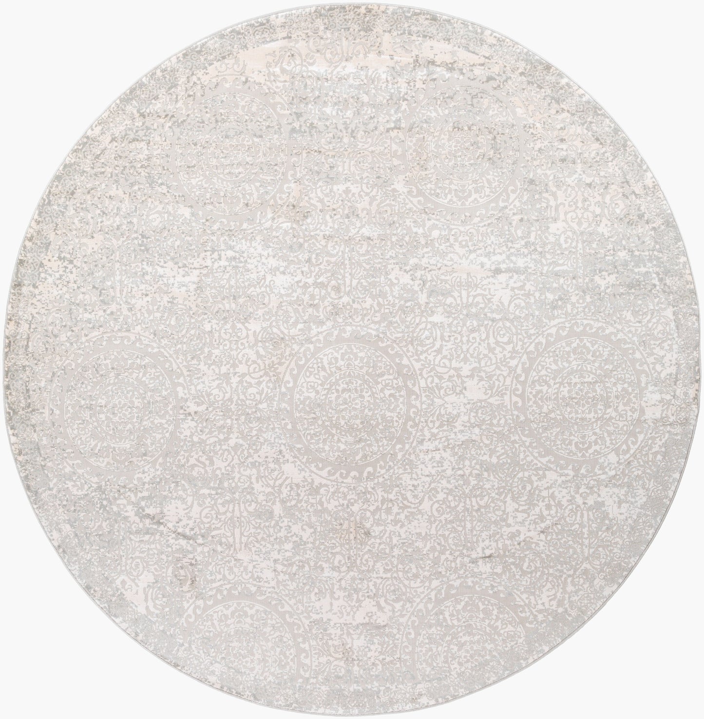 Aisha AIS-2307 6ft Round Machine Woven Area Rug
