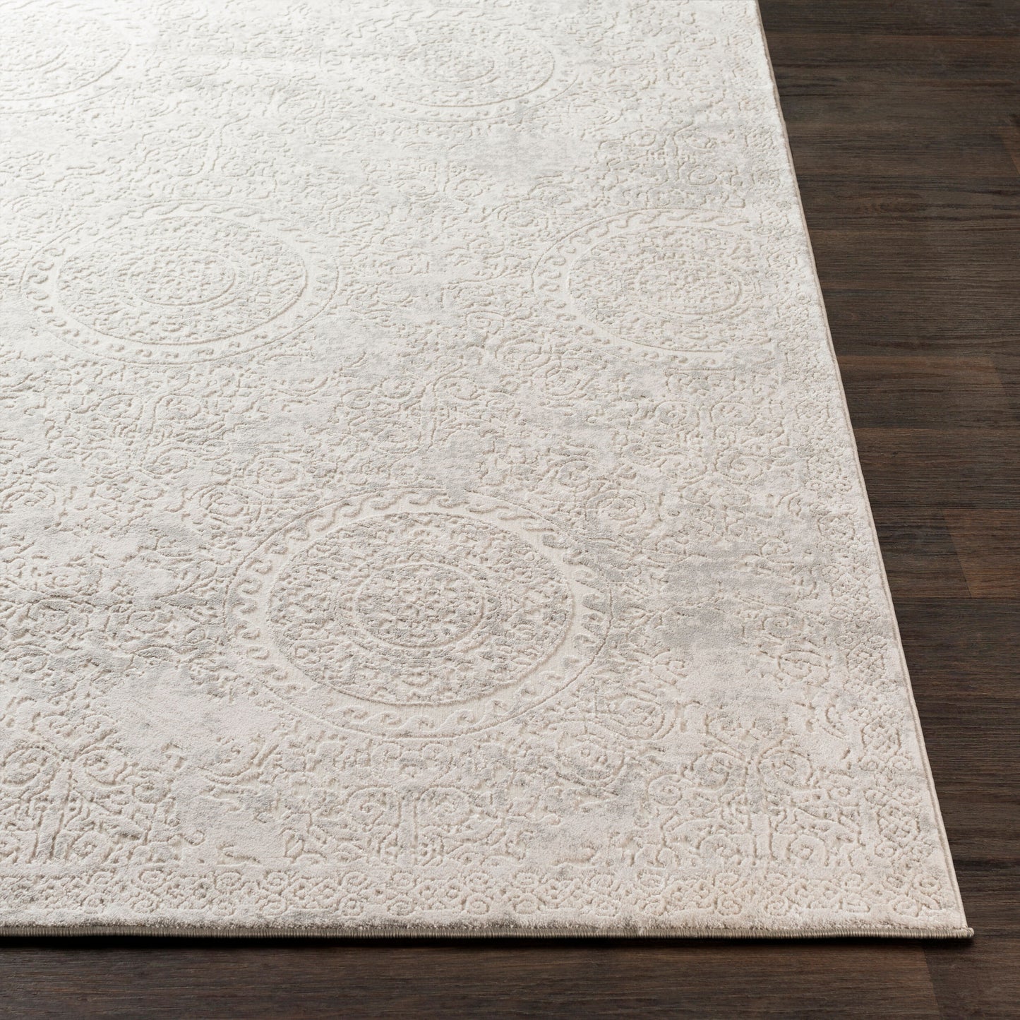 Aisha AIS-2307 6ft Round Machine Woven Area Rug