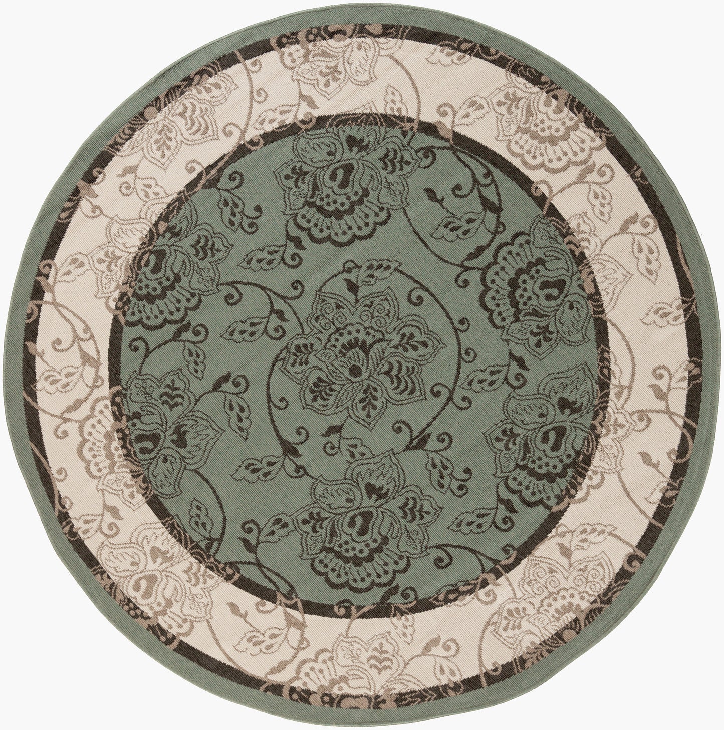 Alfresco ALF-9594 5ft Round Machine Woven Indoor/Outdoor Area Rug