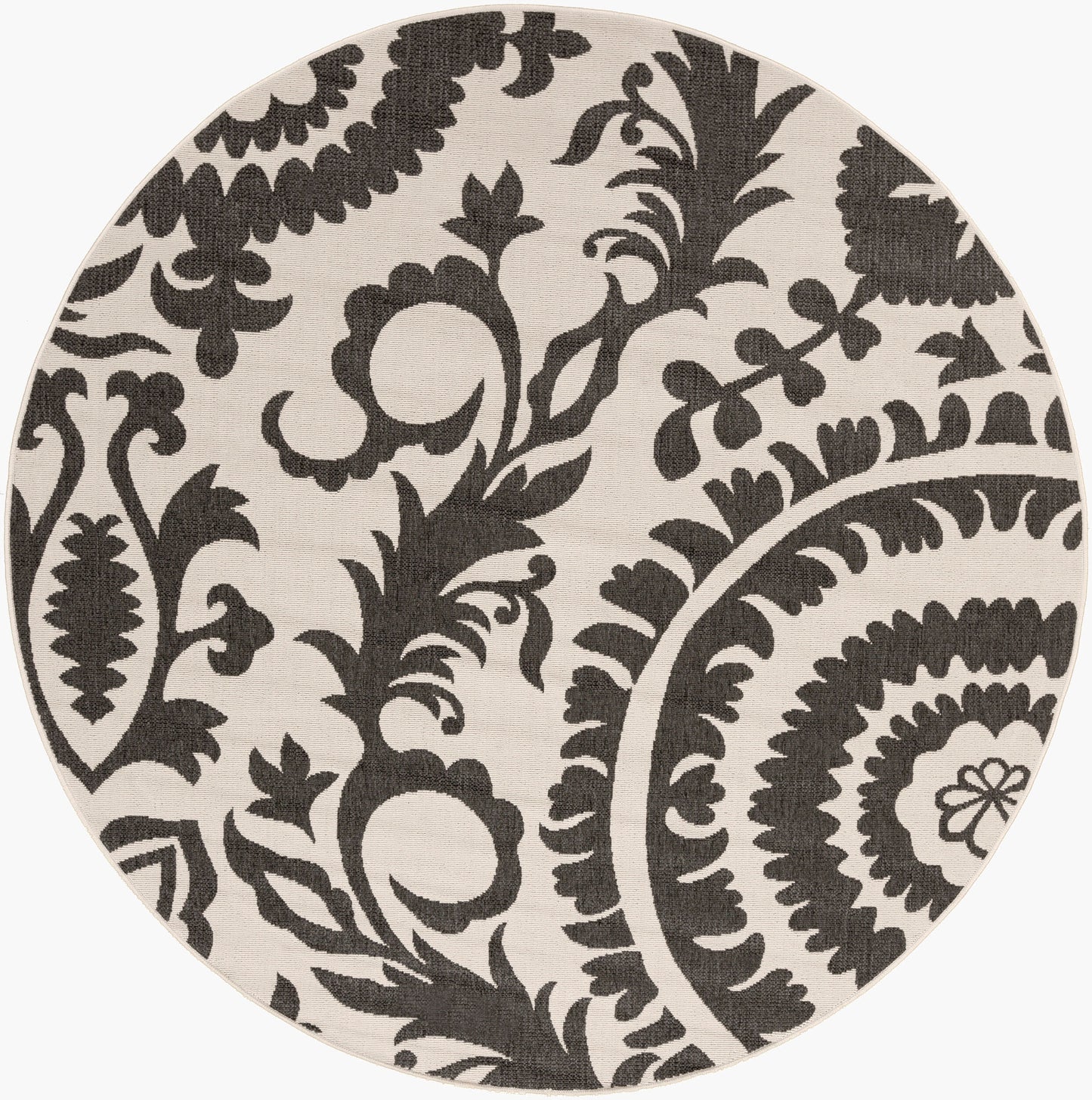 Alfresco ALF-9612 9ft Round Machine Woven Indoor/Outdoor Area Rug