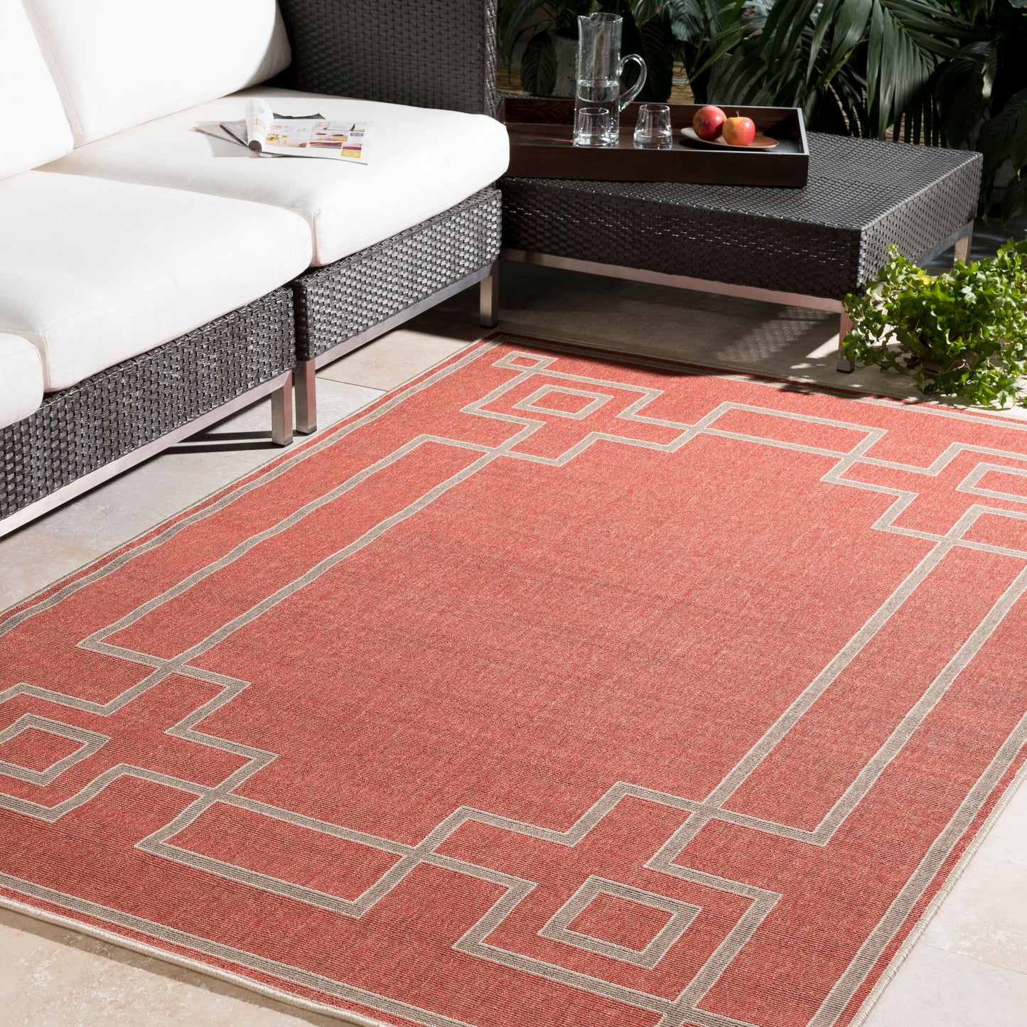 Alfresco ALF-9631 9ft Round Machine Woven Indoor/Outdoor Area Rug