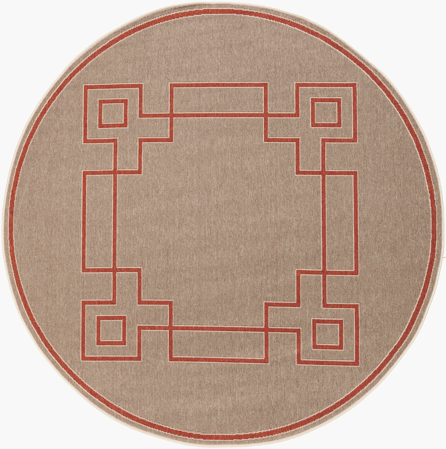 Alfresco ALF-9633 7ft Round Machine Woven Indoor/Outdoor Area Rug