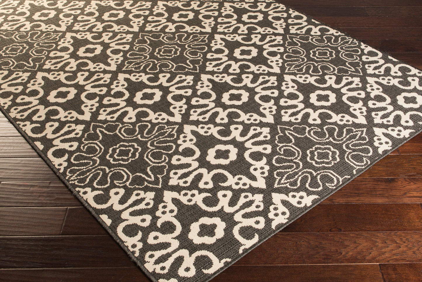 Alfombra decorativa tejida a máquina Alfresco ALF-9637 de 90 x 150 cm para interiores y exteriores