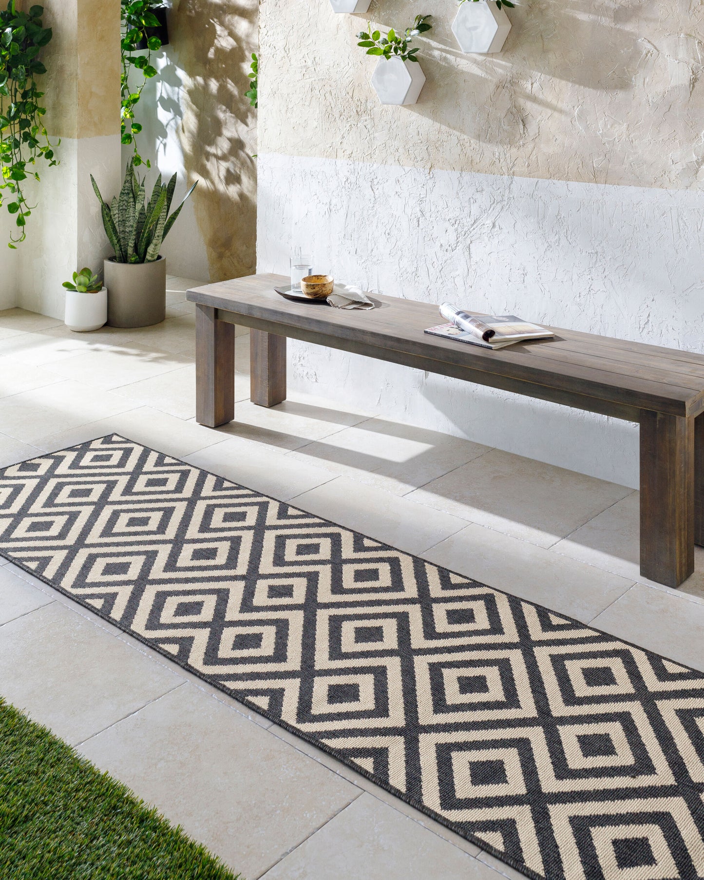 Alfresco ALF-9639 9ft Square Machine Woven Indoor/Outdoor Area Rug