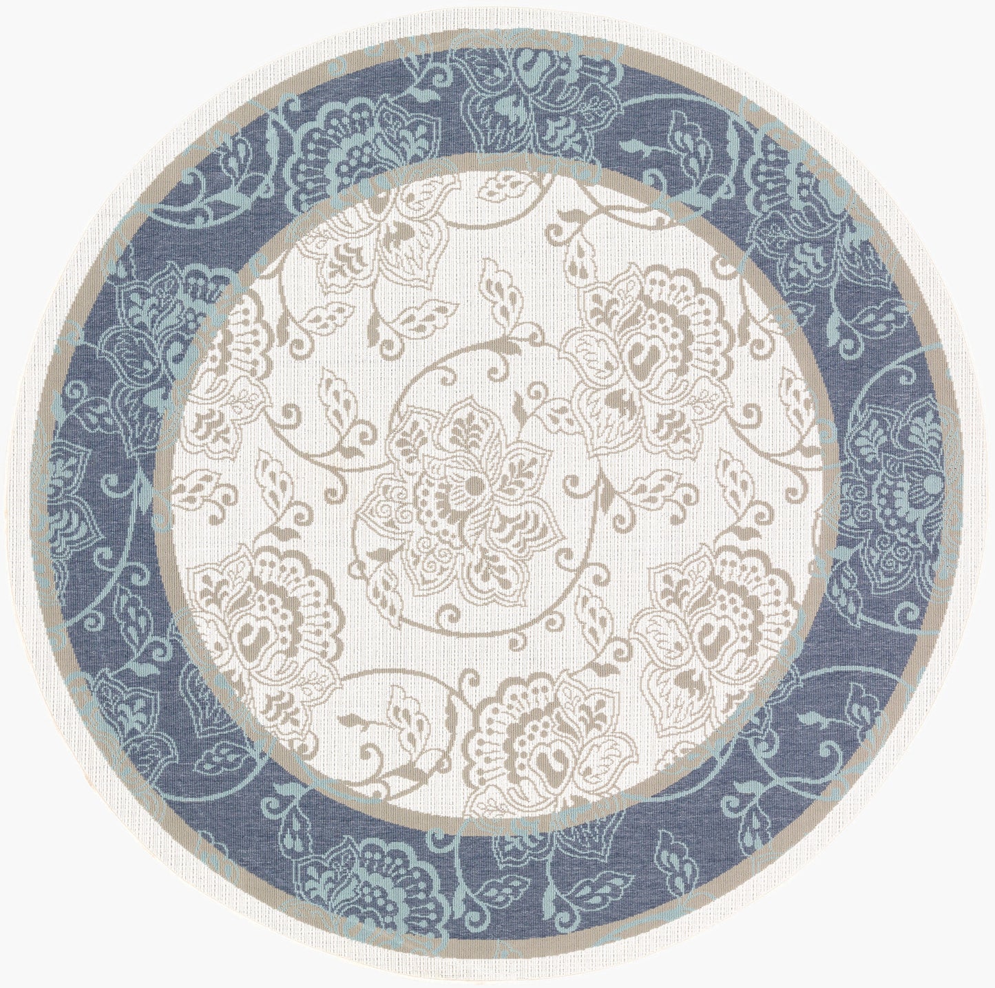 Alfresco ALF-9661 7ft Round Machine Woven Indoor/Outdoor Area Rug