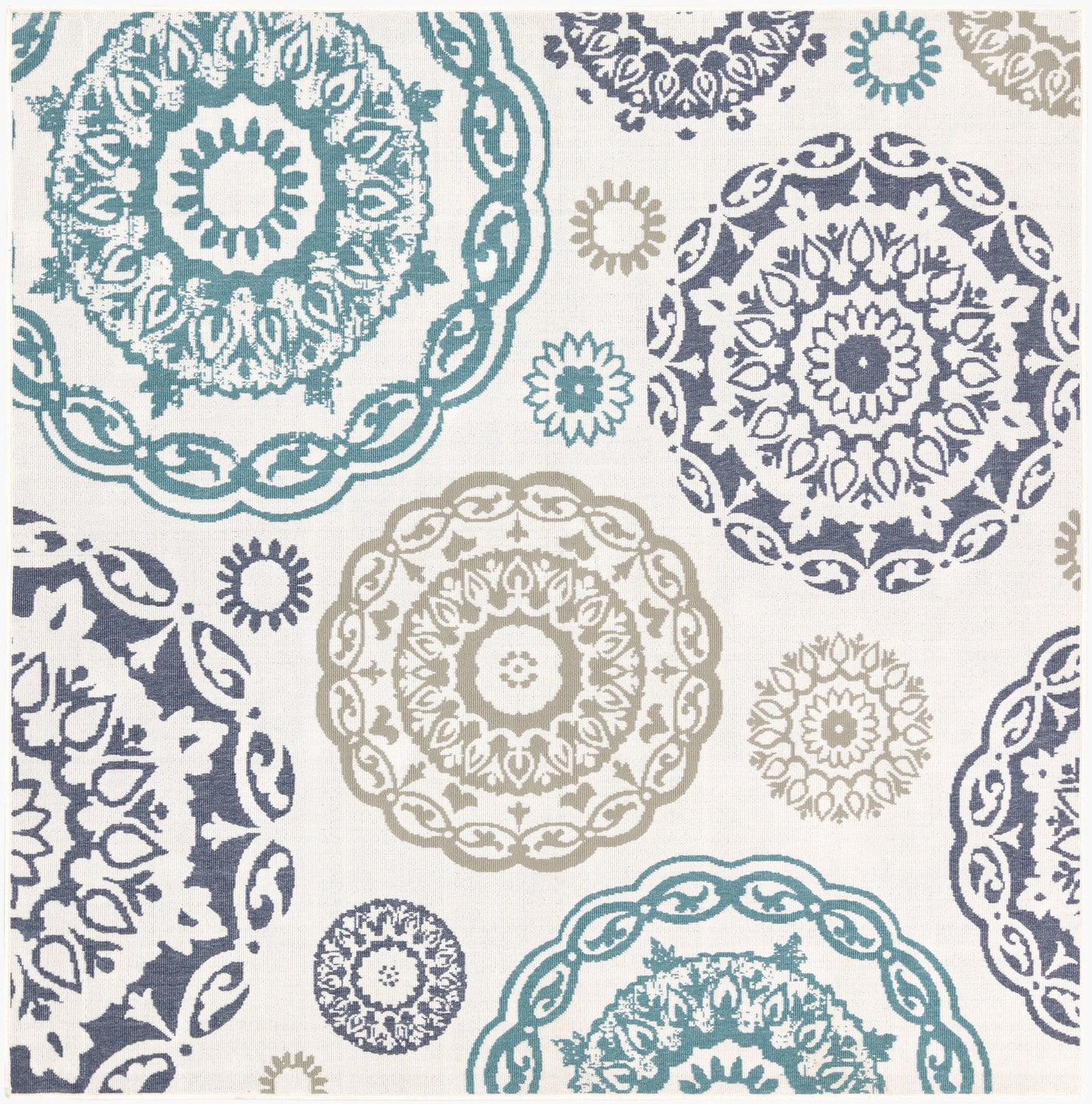 Alfresco ALF-9665 9ft Square Machine Woven Indoor/Outdoor Area Rug