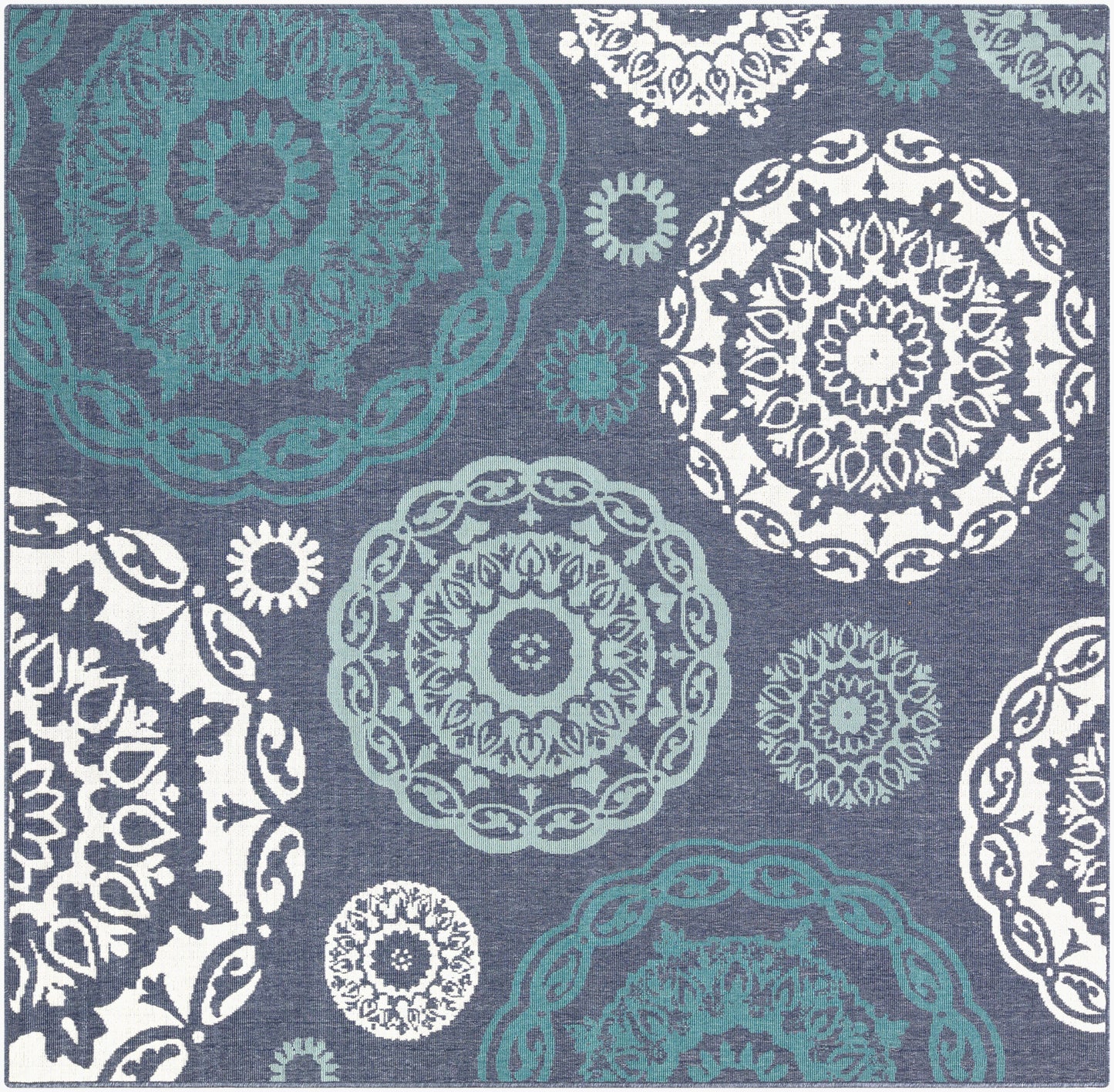 Alfresco ALF-9666 7ft Square Machine Woven Indoor/Outdoor Area Rug