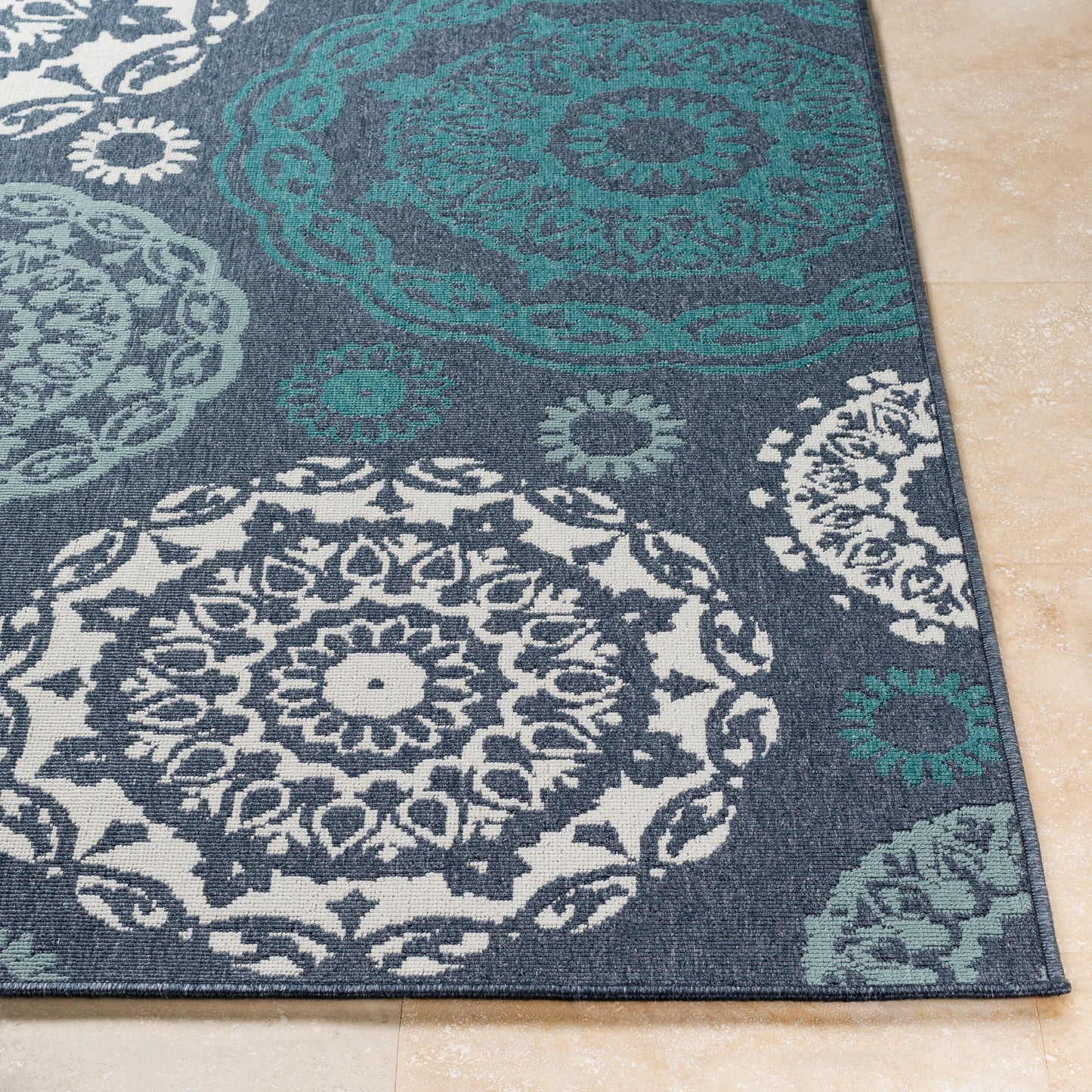 Alfresco ALF-9666 7ft Square Machine Woven Indoor/Outdoor Area Rug