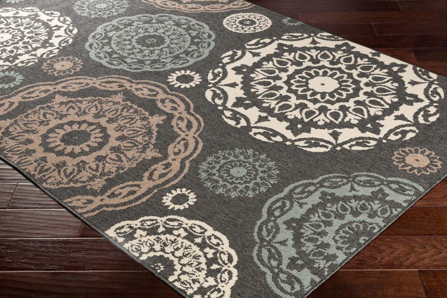 Alfresco ALF-9668 9ft Square Machine Woven Indoor/Outdoor Area Rug