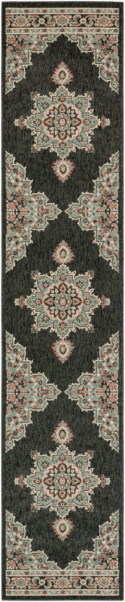 Alfresco ALF-9671 12ft Runner Machine Woven Indoor/Outdoor Runner Rug