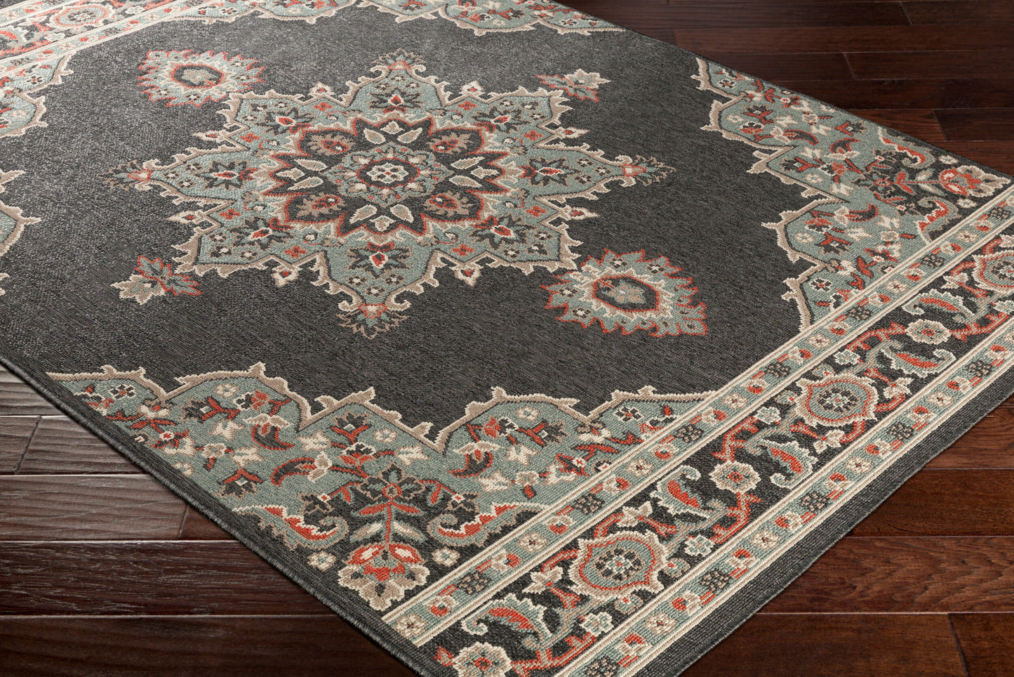 Alfresco ALF-9671 5ft Round Machine Woven Indoor/Outdoor Area Rug