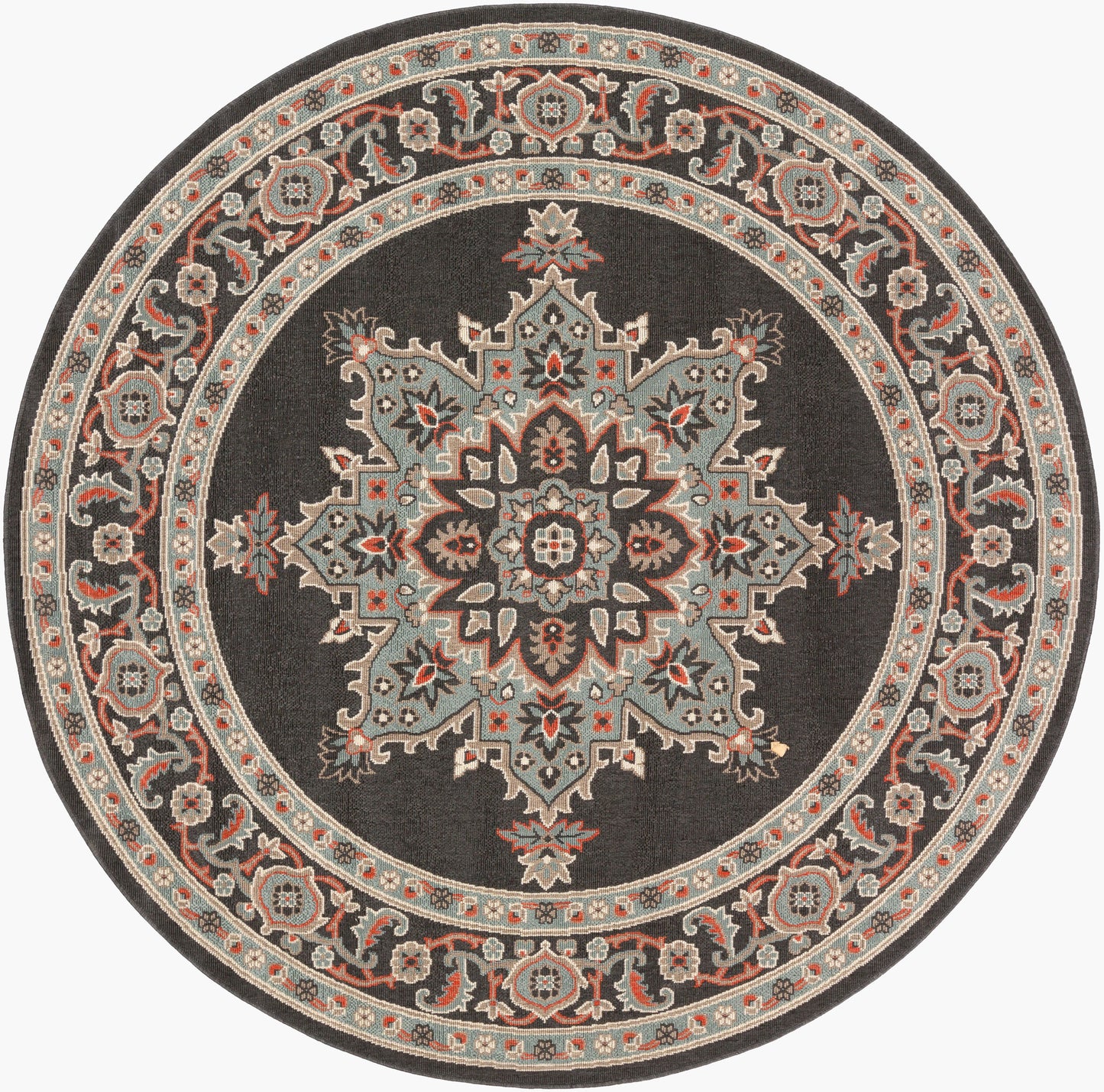 Alfresco ALF-9671 5ft Round Machine Woven Indoor/Outdoor Area Rug