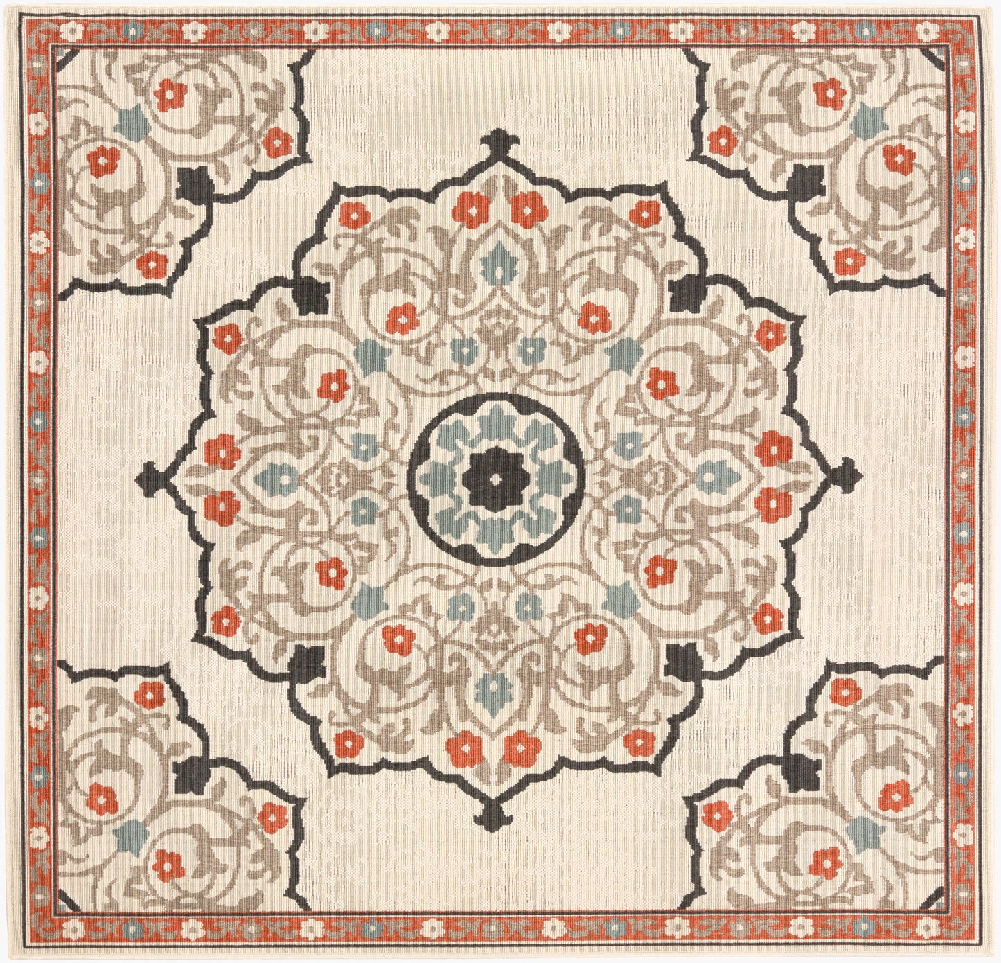 Alfresco ALF-9679 7ft Square Machine Woven Indoor/Outdoor Area Rug