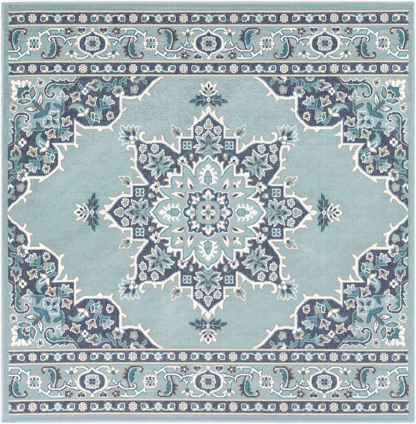 Alfresco ALF-9687 7ft Square Machine Woven Indoor/Outdoor Area Rug