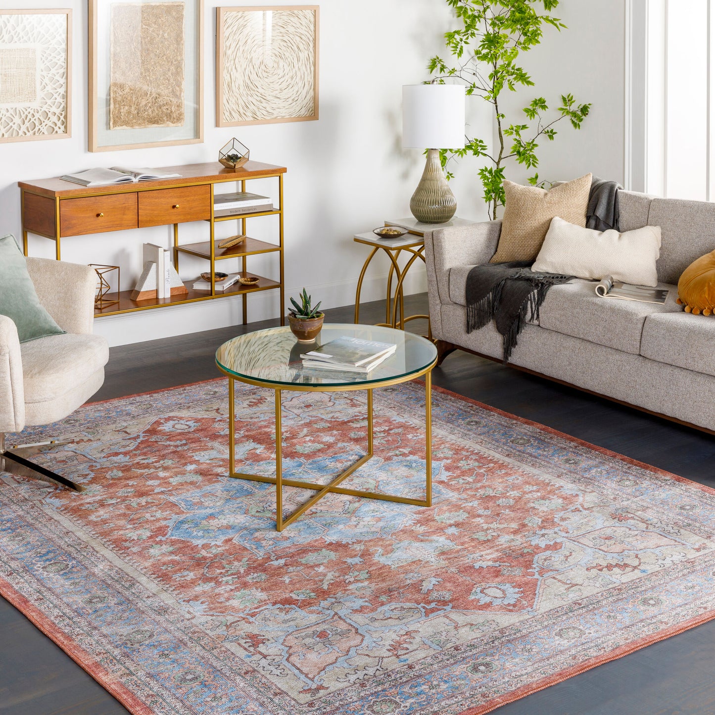 Alanya ALY-2300 8' x 10' Machine Woven Washable Area Rug