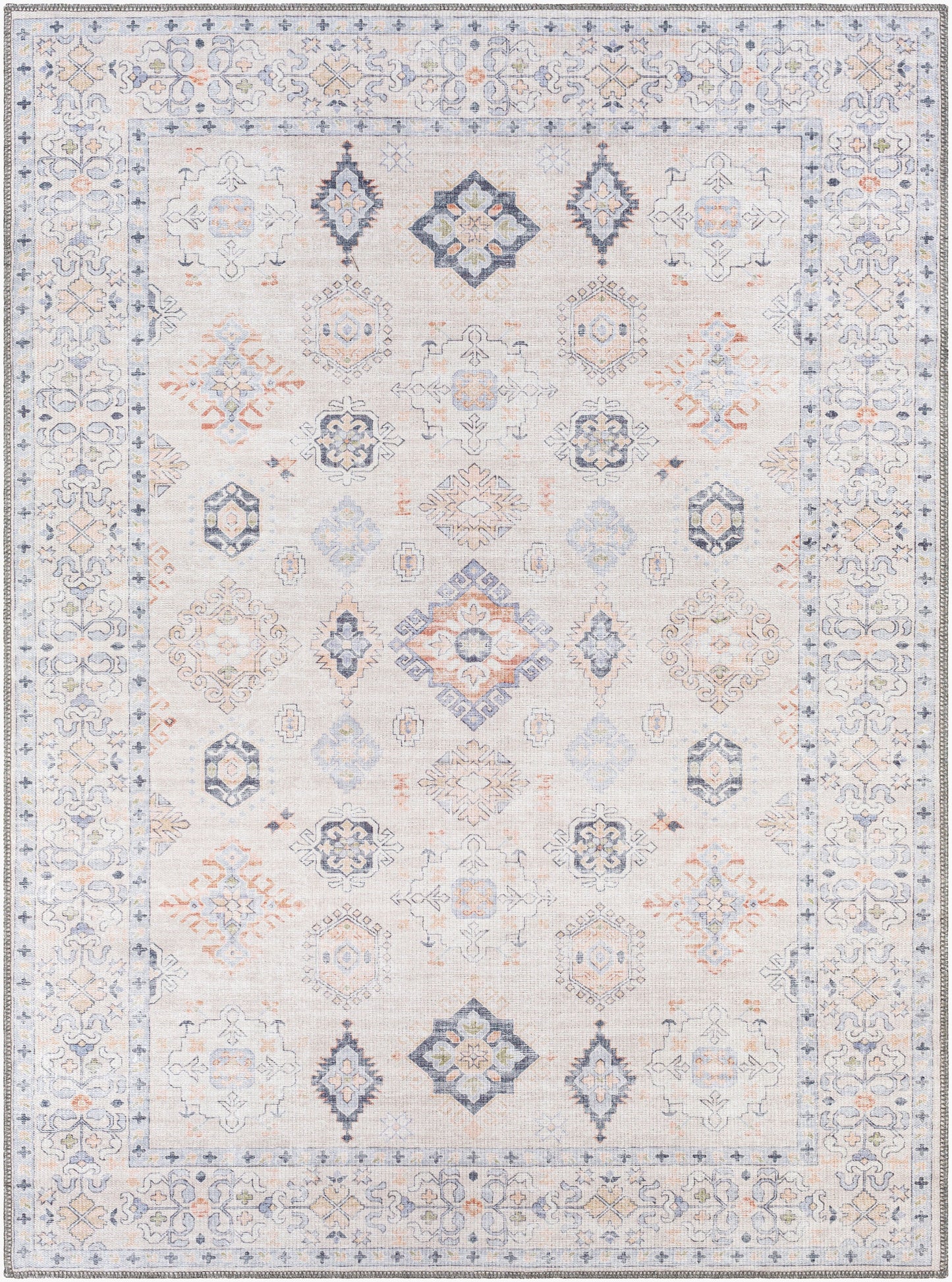 Alanya ALY-2302 6' x 9' Machine Woven Washable Area Rug