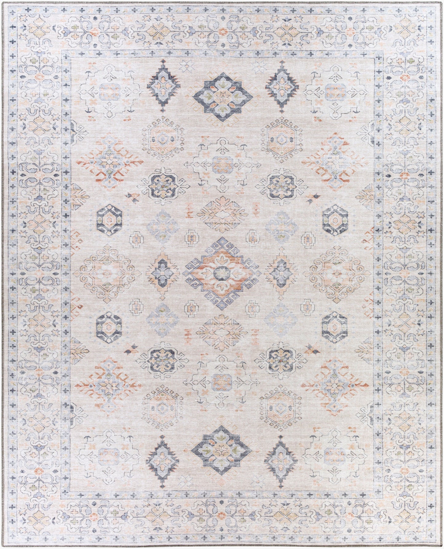 Alanya ALY-2302 8' x 10' Machine Woven Washable Area Rug