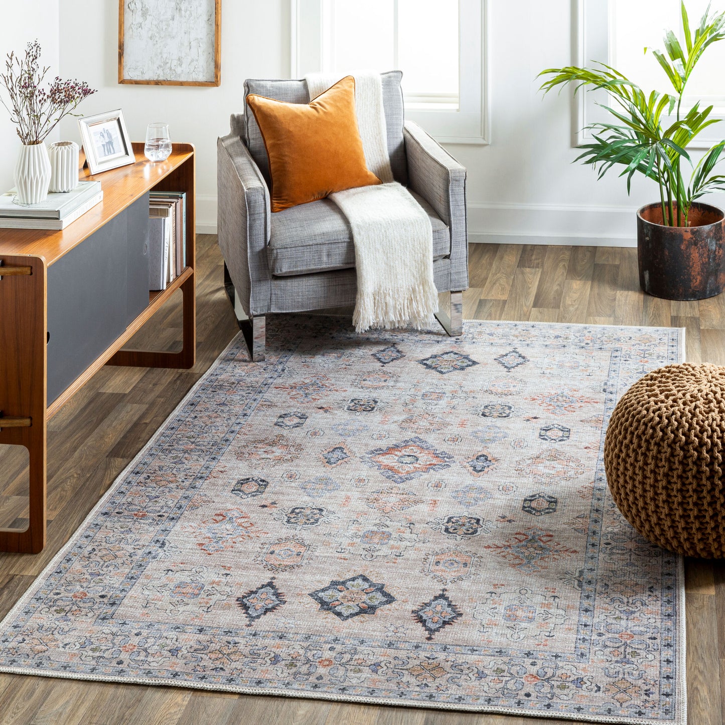 Alanya ALY-2302 8' x 10' Machine Woven Washable Area Rug