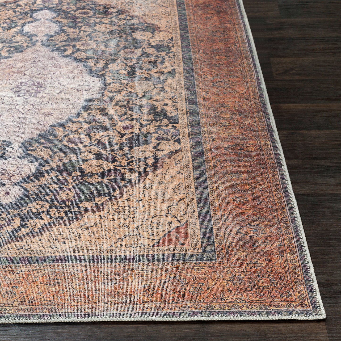 Amelie AML-2300 8ft Runner Machine Woven Washable Runner Rug