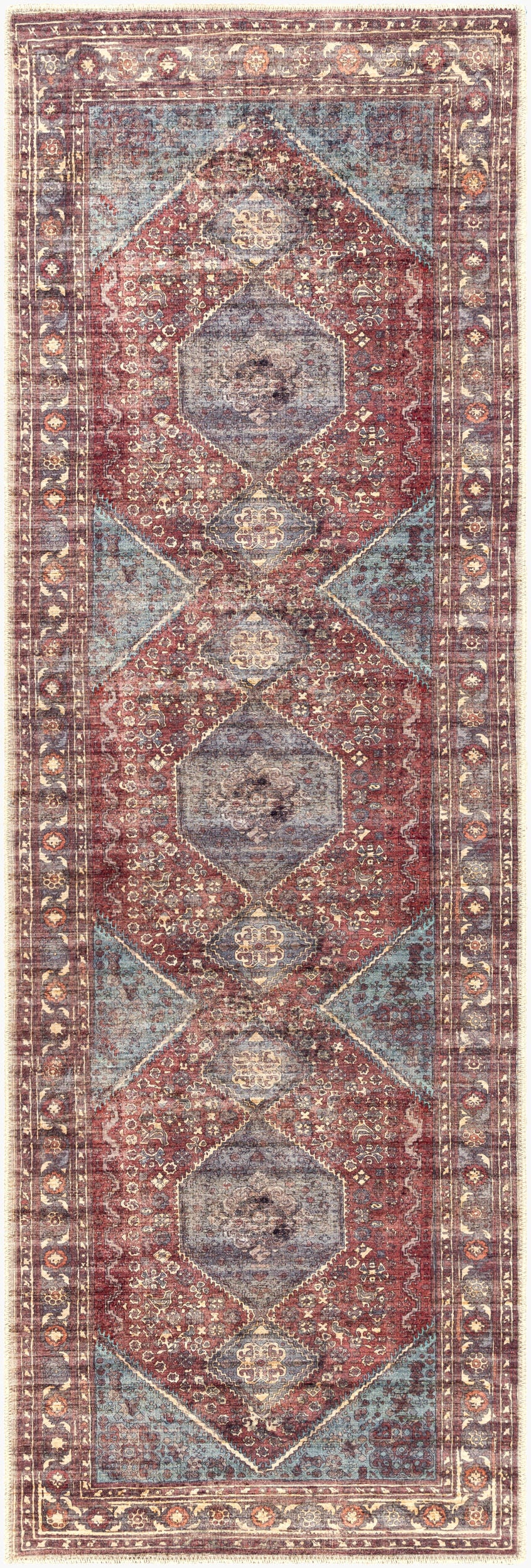 Amelie AML-2306 8ft Runner Machine Woven Washable Runner Rug