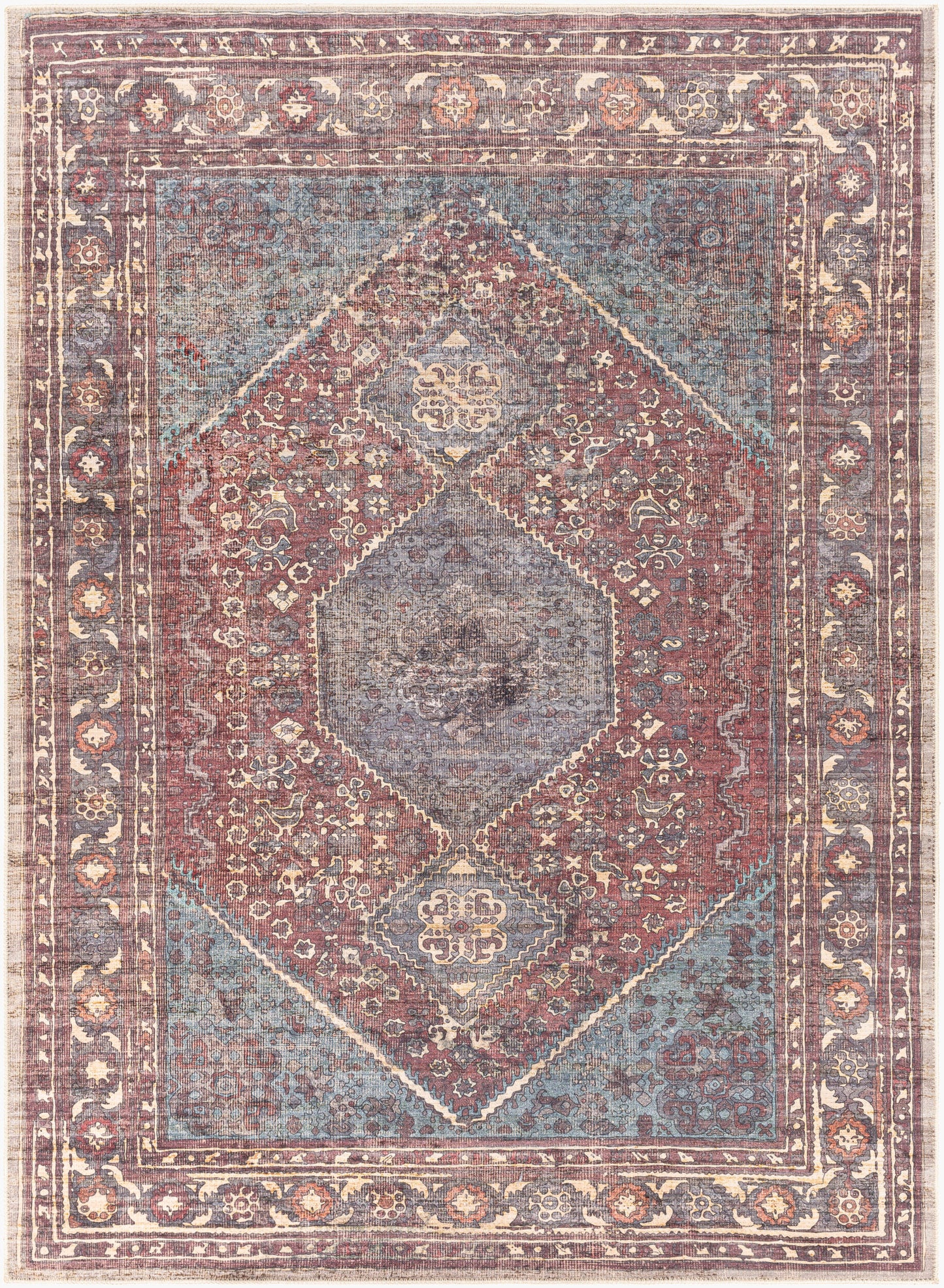 Amelie AML-2306 5' x 7' Machine Woven Washable Area Rug