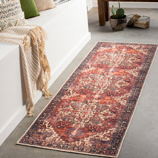 Amelie AML-2308 8ft Runner Machine Woven Washable Runner Rug