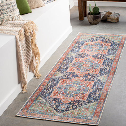 Amelie AML-2311 8ft Runner Machine Woven Washable Runner Rug