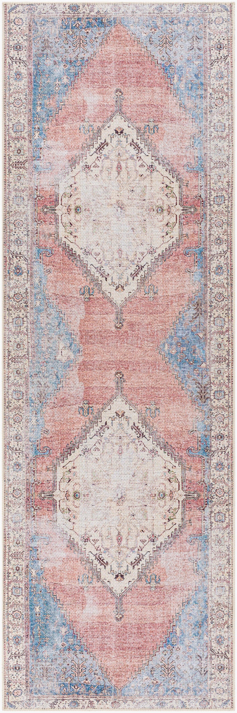 Amelie AML-2320 18ft Runner Machine Woven Washable Runner Rug