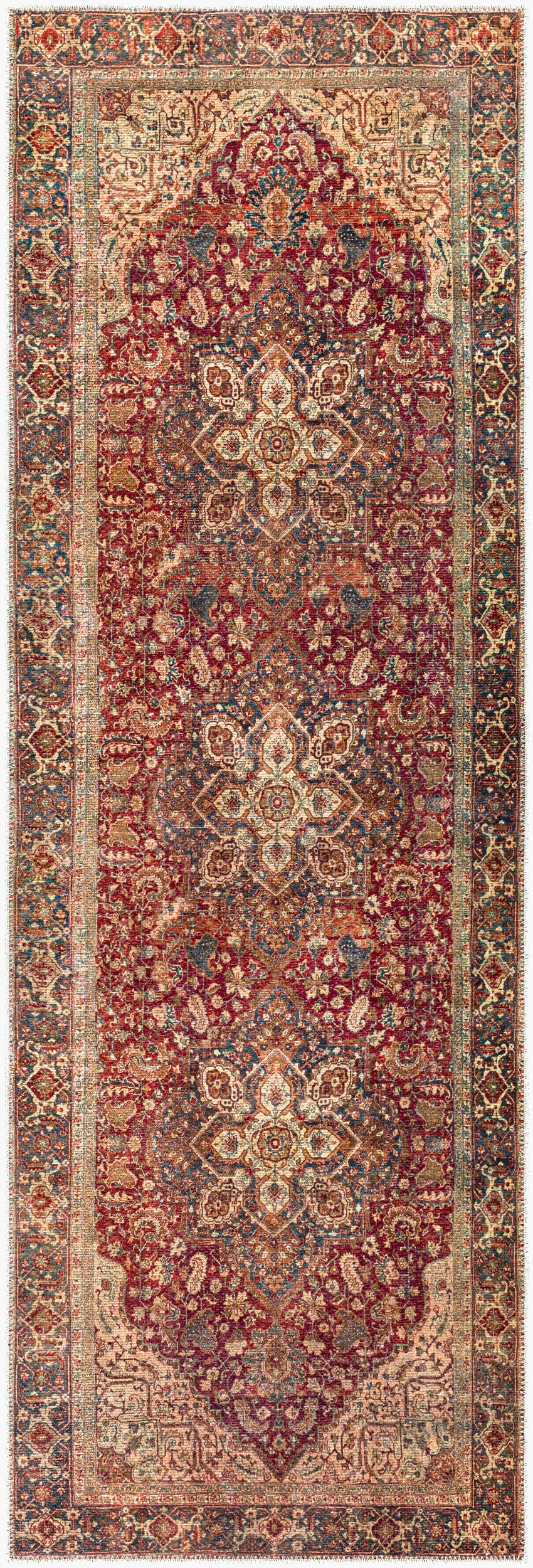 Amelie AML-2344 8ft Runner Machine Woven Washable Runner Rug