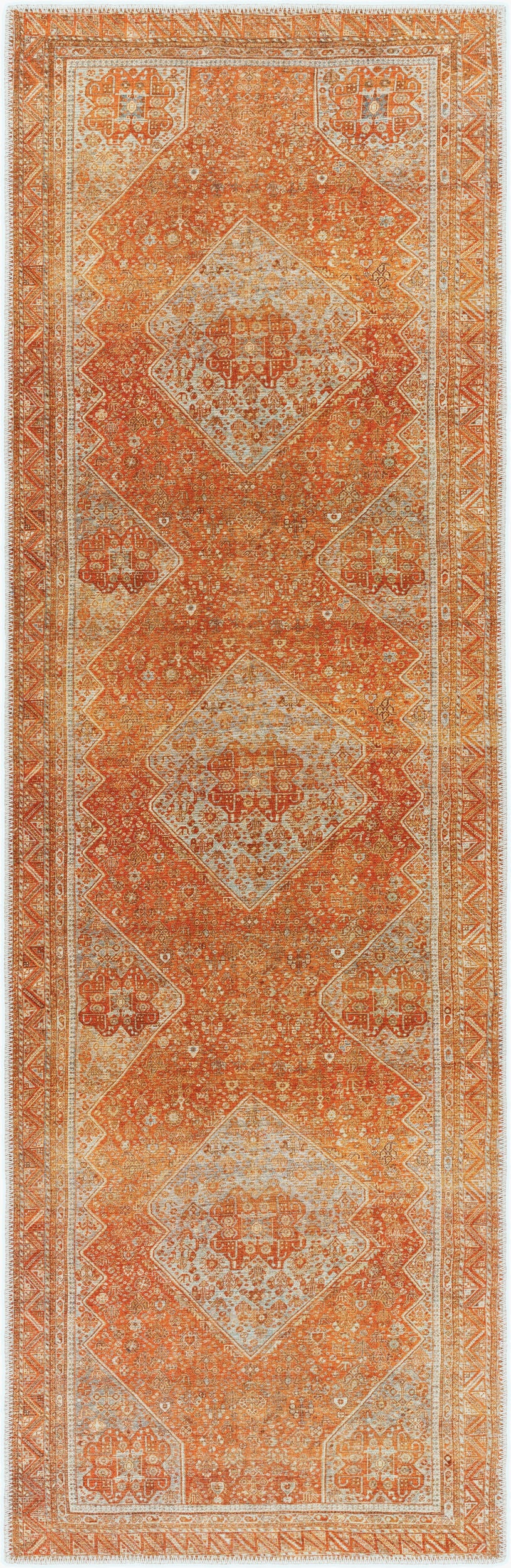 Amelie AML-2351 8ft Runner Machine Woven Washable Runner Rug