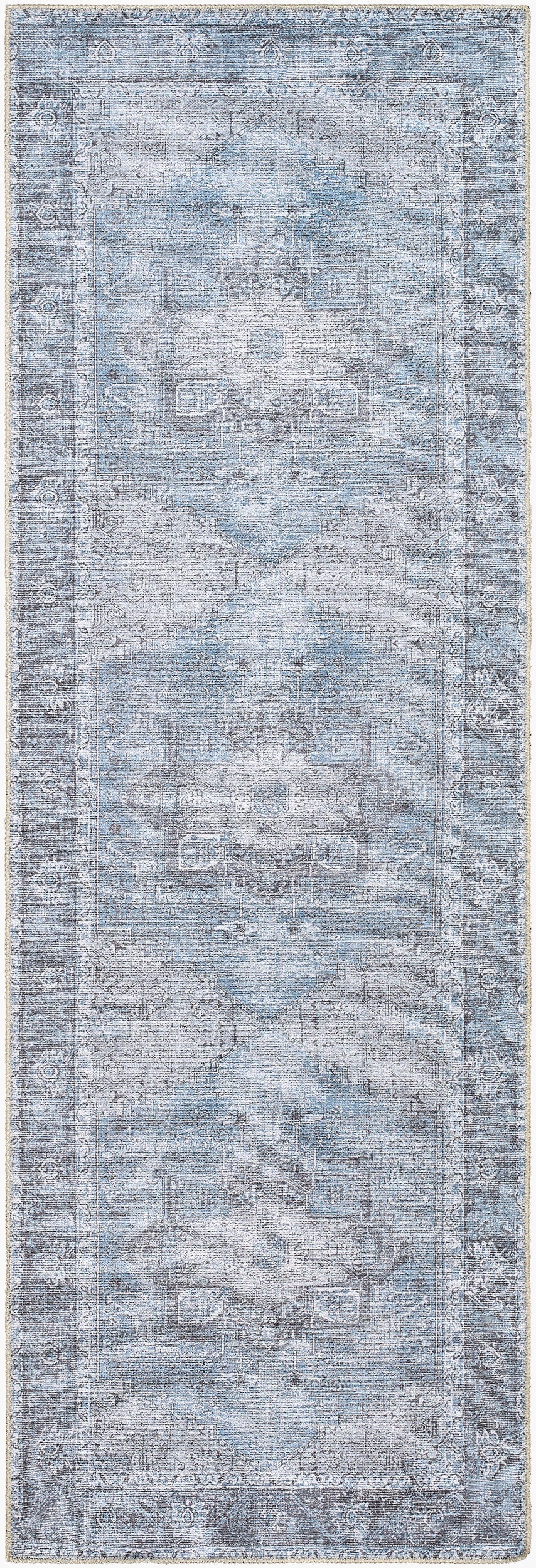 Amelie AML-2358 16ft Runner Machine Woven Washable Runner Rug
