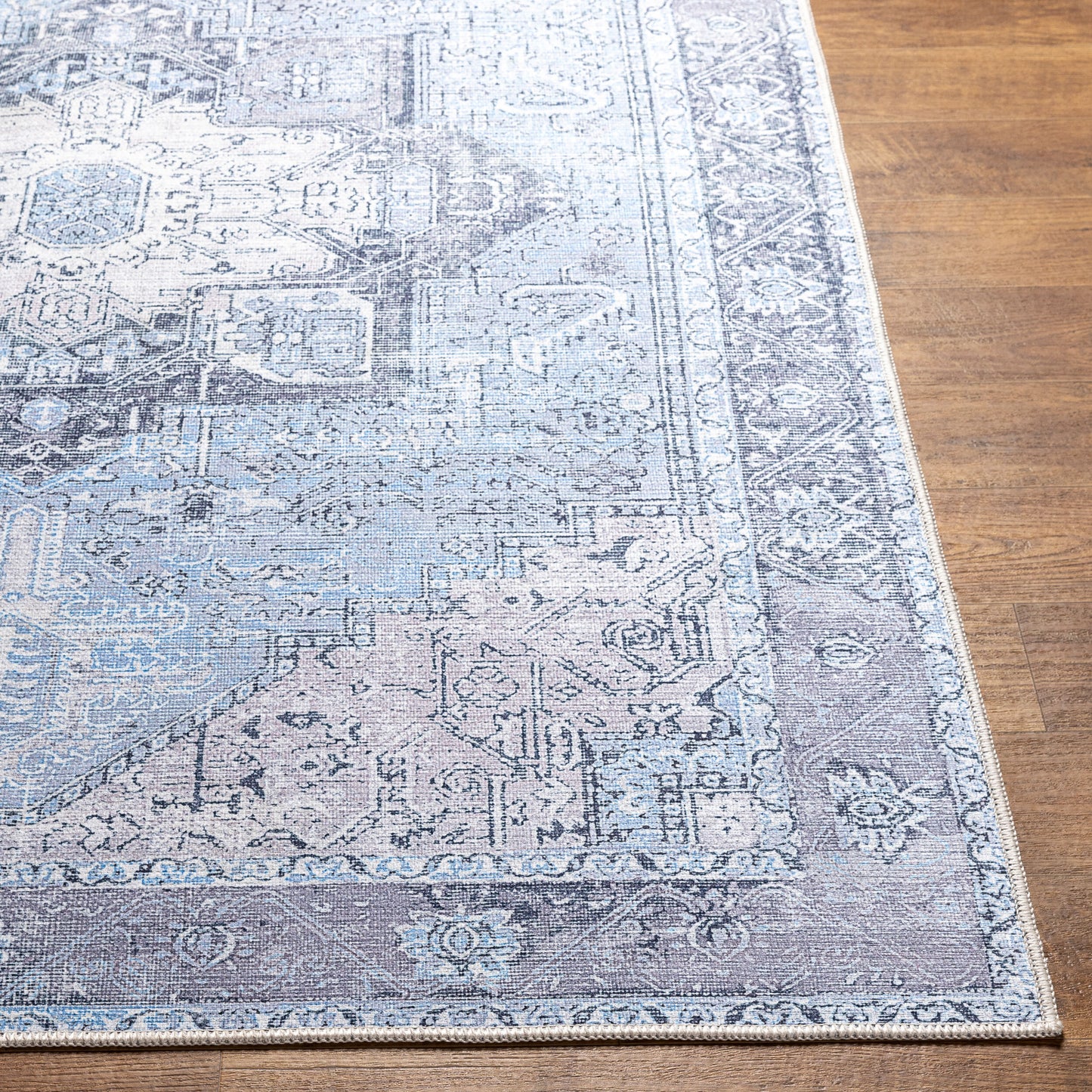 Amelie AML-2358 20ft Runner Machine Woven Washable Runner Rug