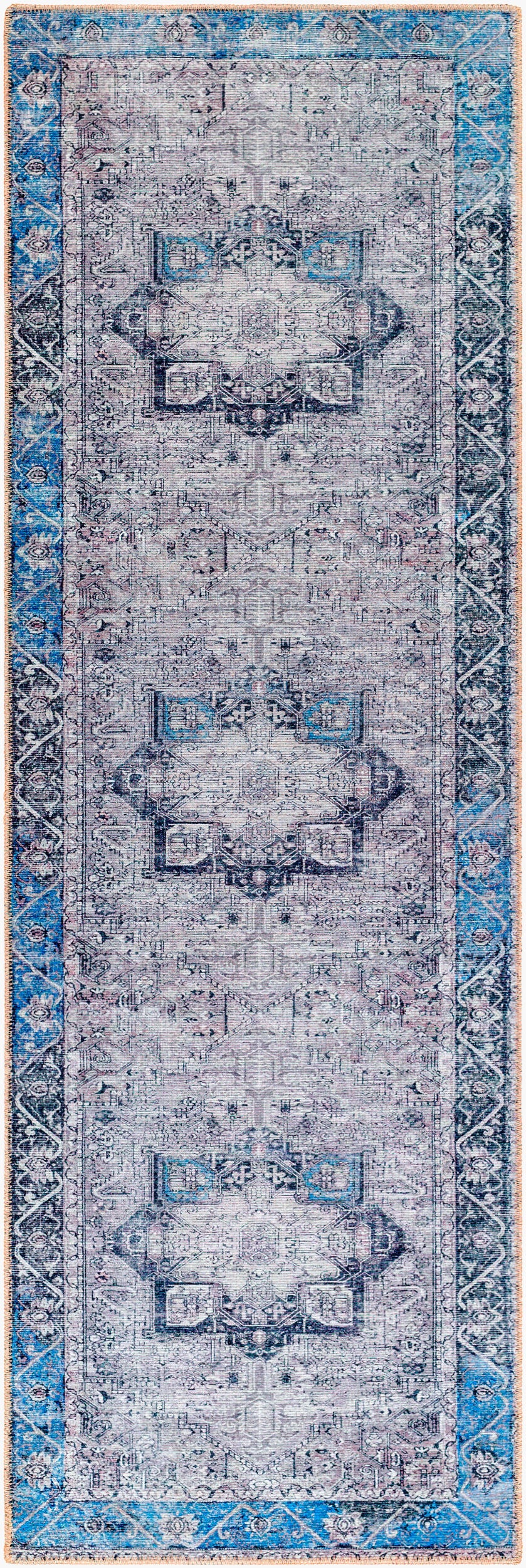 Amelie AML-2359 20ft Runner Machine Woven Washable Runner Rug