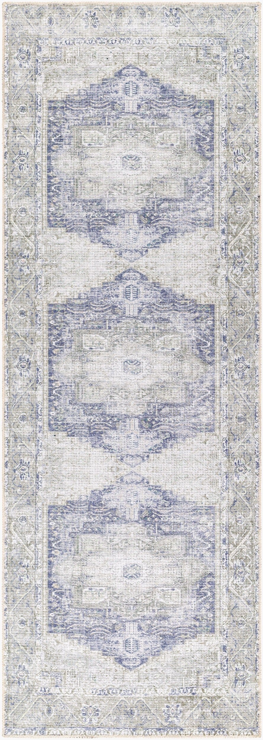 Amelie AML-2363 18ft Runner Machine Woven Washable Runner Rug