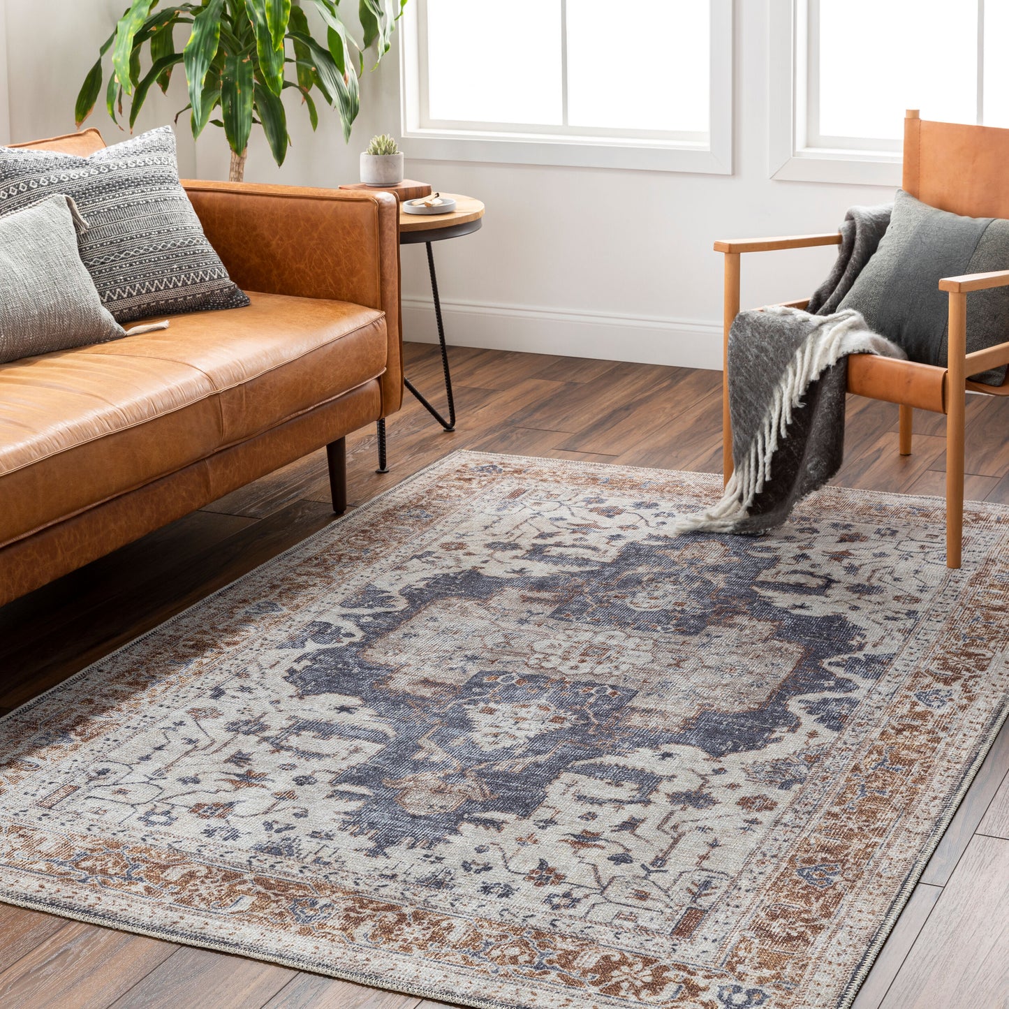 Amelie AML-2374 6' x 9' Machine Woven Washable Area Rug