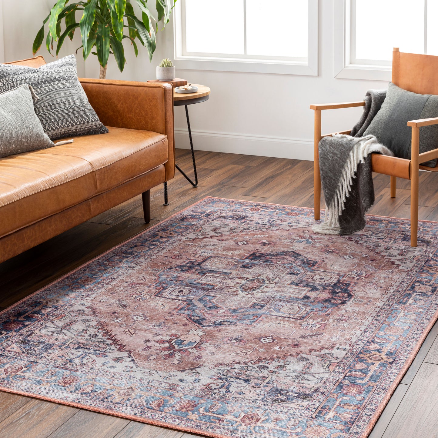 Amelie AML-2376 5' x 7' Machine Woven Washable Area Rug