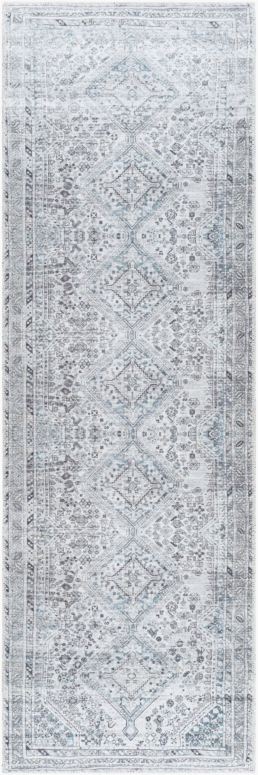 Amelie AML-2380 8ft Runner Machine Woven Washable Runner Rug