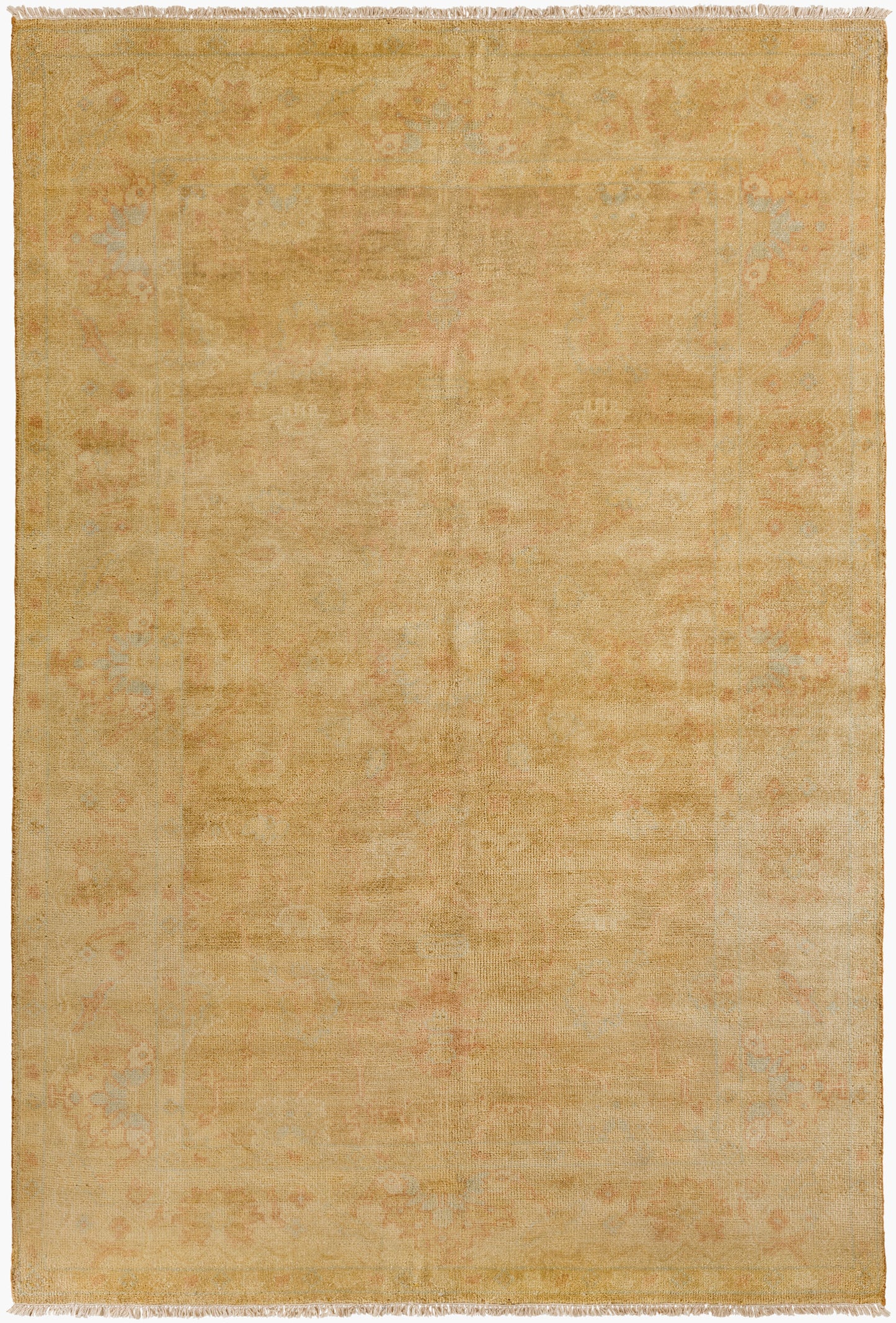 Alfombra antigua de lana hecha a mano ATQ-1001 de 1,52 m x 2,74 m