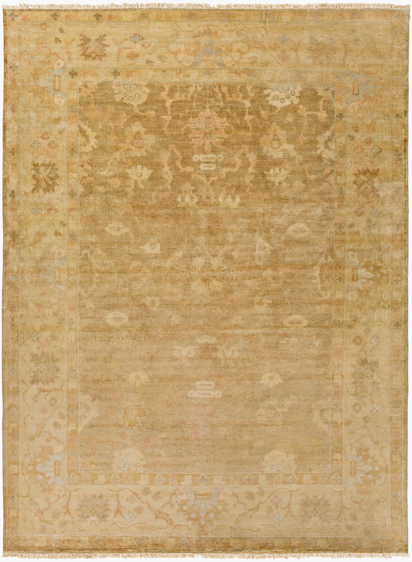 Alfombra antigua de lana ATQ-1001 de 2,44 m x 3,34 m, hecha a mano