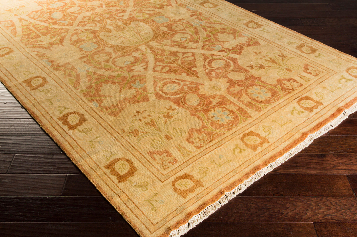 Alfombra decorativa de lana antigua ATQ-1002 de 2' x 3' hecha a mano