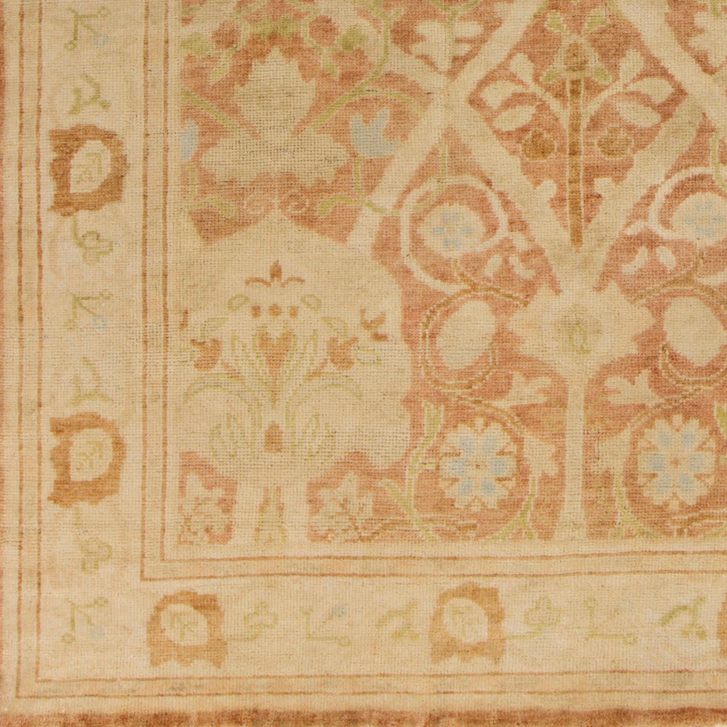 Alfombra decorativa de lana antigua ATQ-1002 de 2' x 3' hecha a mano