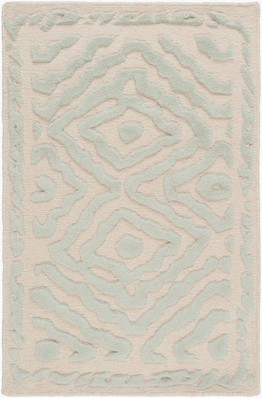 Alfombra decorativa de lana hecha a mano Atlas ATS-1007 de 2' x 3'