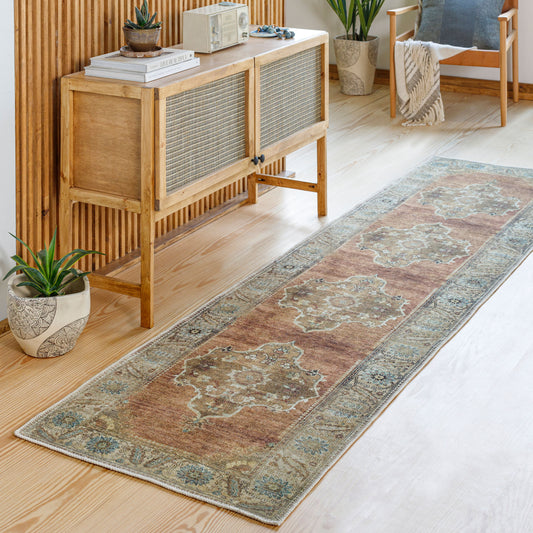 Antiquity AUY-2304 10ft Runner Machine Woven Runner Rug
