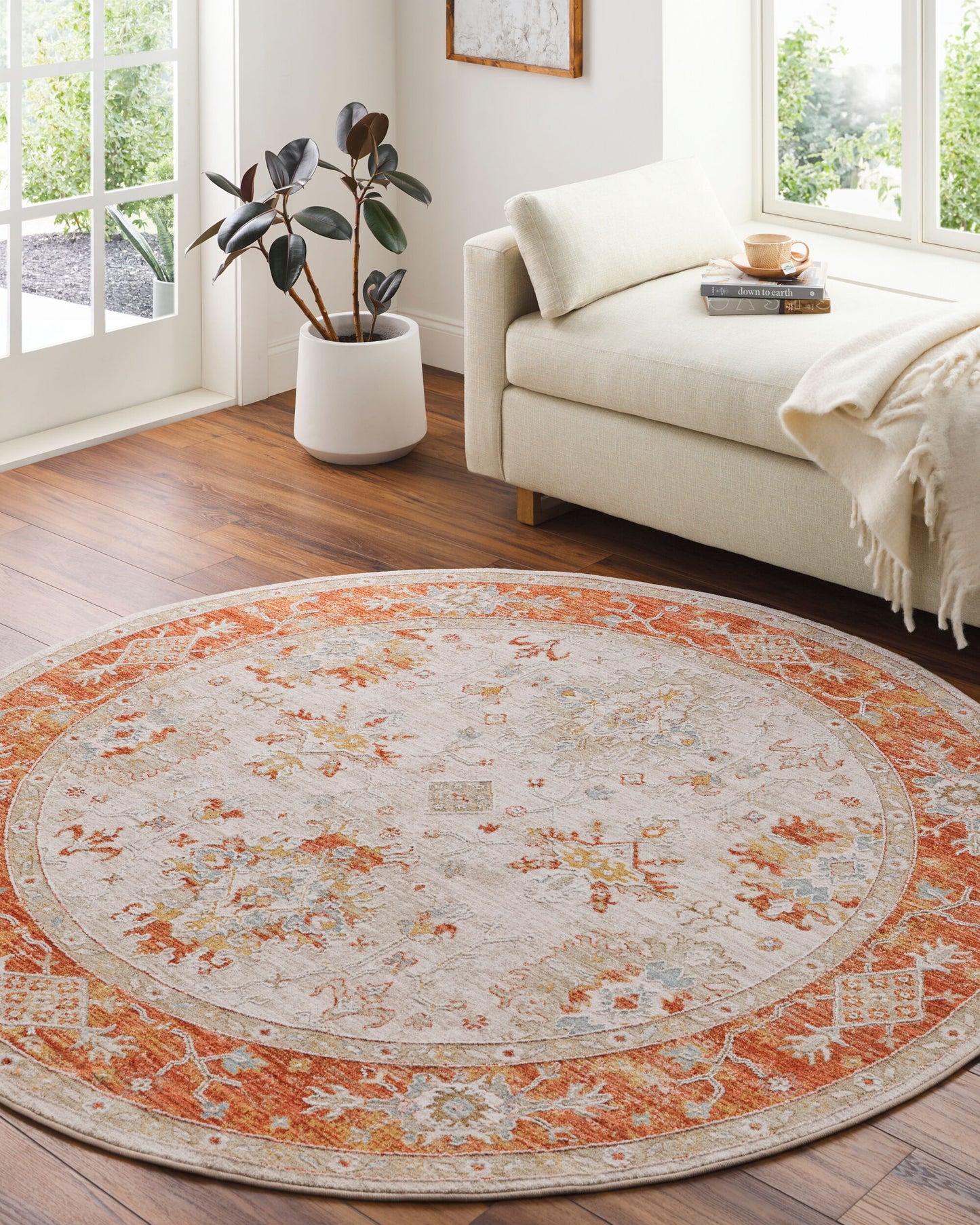 Avant Garde AVT-2312 8ft Round Machine Woven Area Rug