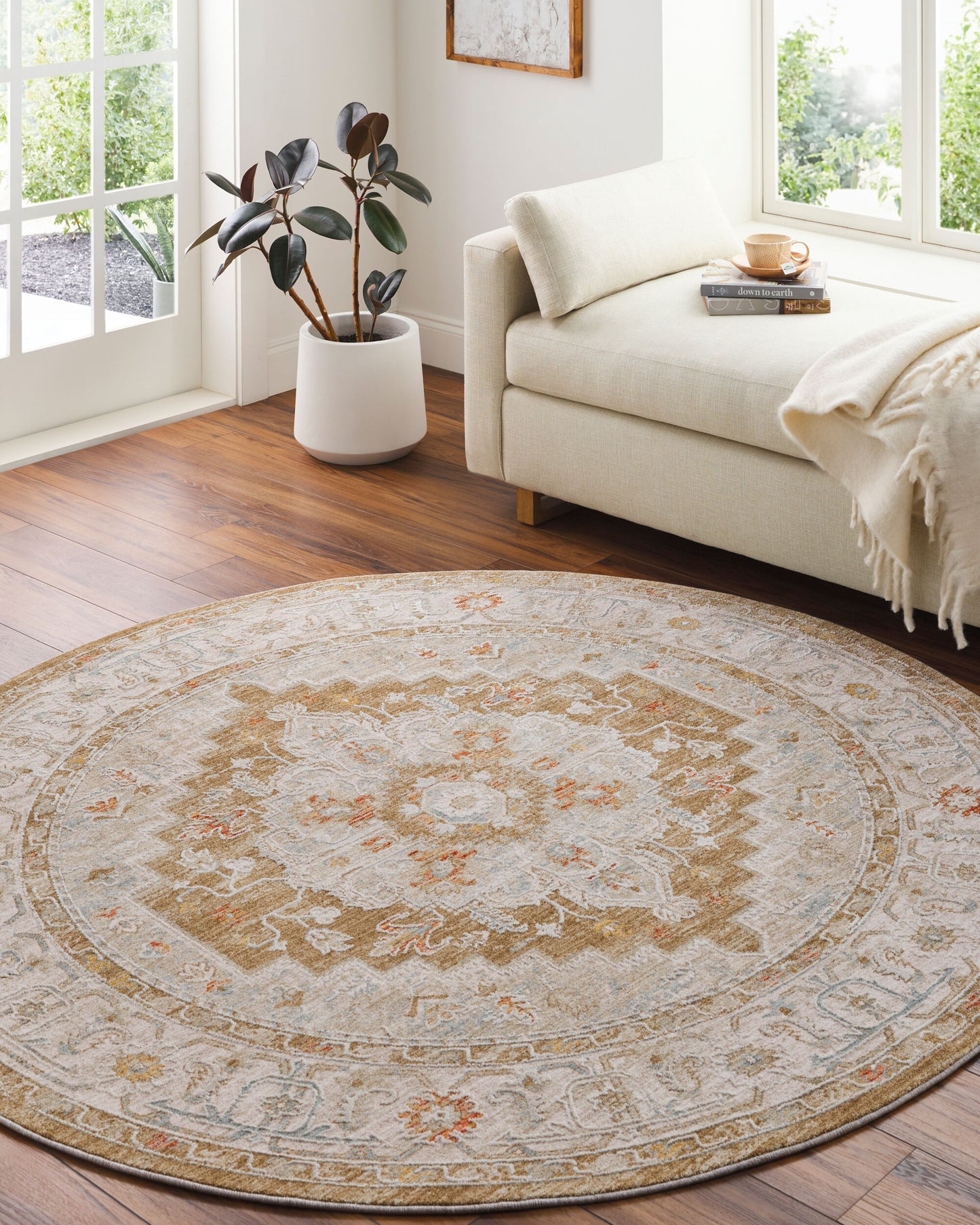 Avant Garde AVT-2315 8ft Round Machine Woven Area Rug