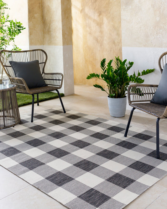 Alfombra Barbados BBD-2315 de 1,52 m x 2,13 m, tejida a máquina, para interior y exterior